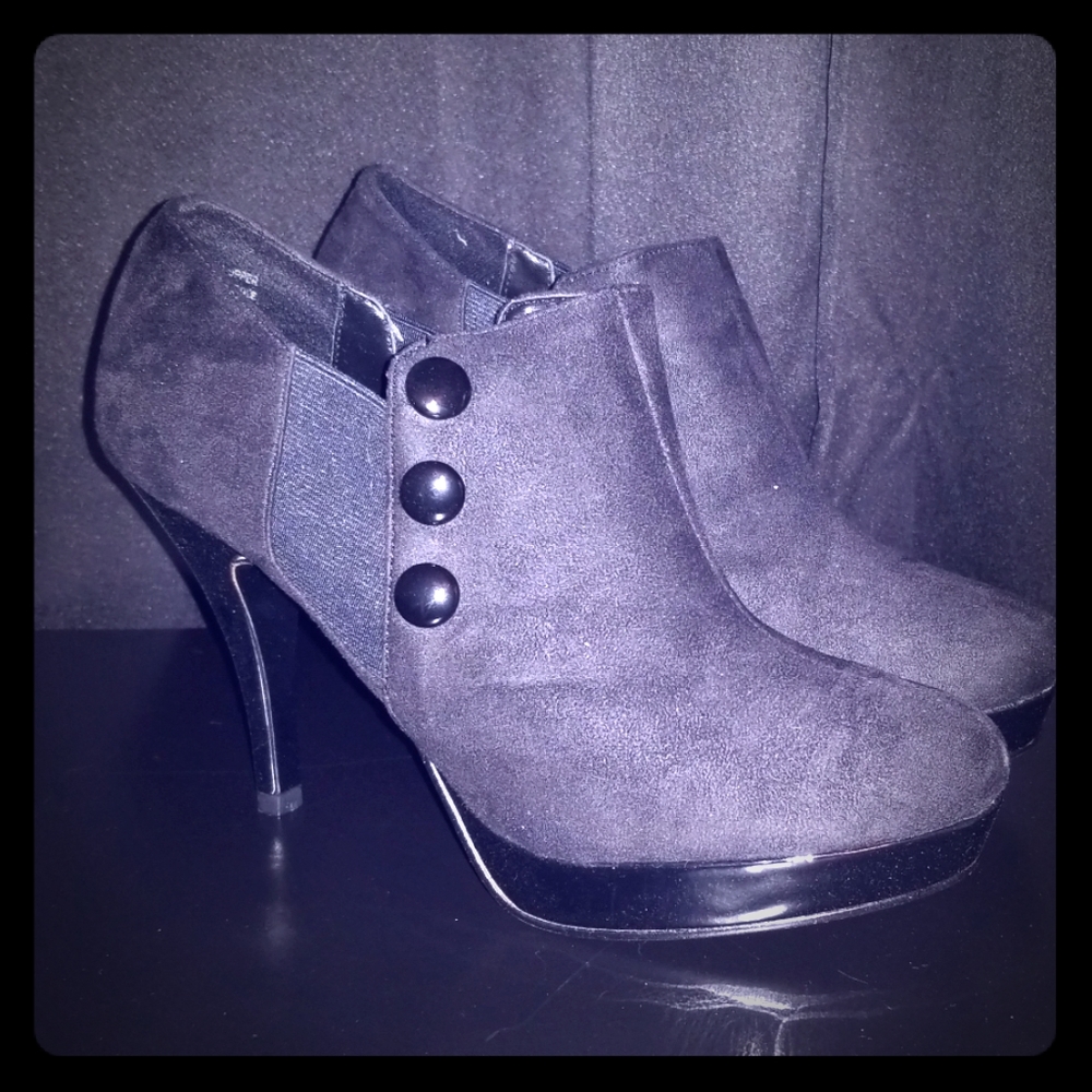 Black Suede Stiletto Booties